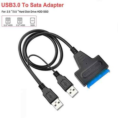 USB 3.0 to SATA Cable Adapter Dual USB SATA Cable