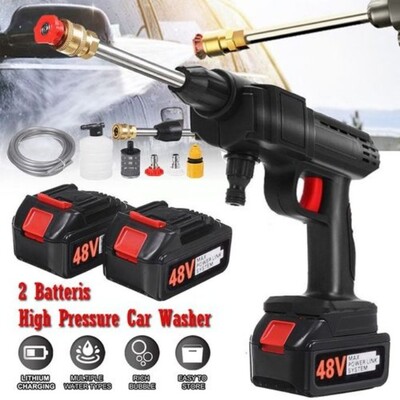 48V Cordless Pressure Gun High-Pressure Washer with Double Battery