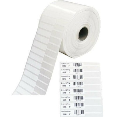 63x22 Jewelry Tags Thermal Transfer, 1up, PP, 2500pcs Labels Roll